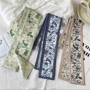 3 Twillies Floral Pattern Silk Scarves